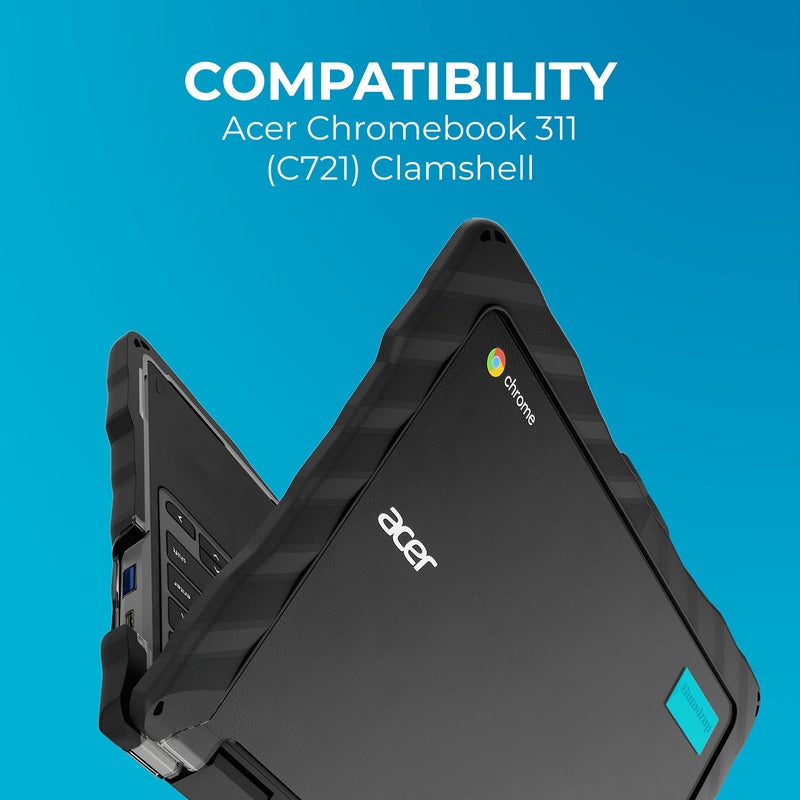 Gumdrop Cases Gumdrop DropTech Laptop Case Fits Acer Chromebook 311 (C721) Clamshell Designed for K-12 Students, Teachers and Classroomsâ€“Drop Tested, Rugged, Shockproof Bumpers for Reliable Device Protectionâ€“Black - Image 2